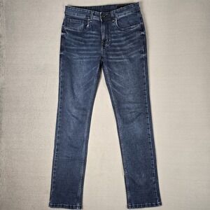 The Perfect Jean NYC Mens 31x34‎ Blue Slim Thick Dark Wash Denim Jeans Stretch